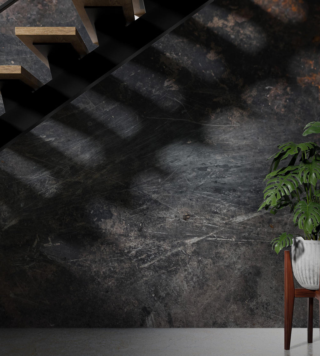 Dark Concrete Texture Wallpaper: Rusty Look, Peel and Stick - View 4