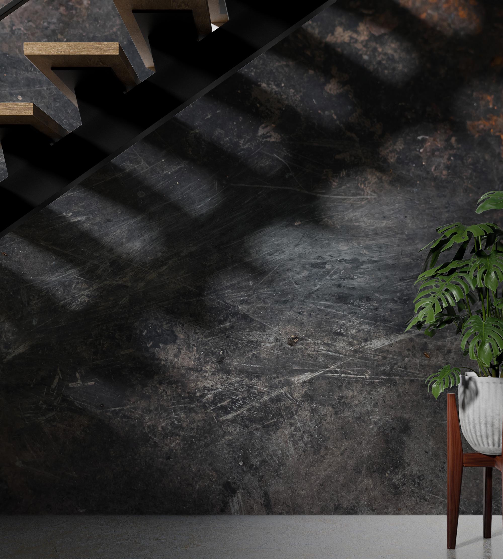 Dark Concrete Texture Wallpaper: Rusty Look, Peel and Stick - View 4