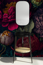 Dark Peony Floral Wall Mural: Removable Peel & Stick Wallpaper - View 3