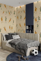 Soccer Kids Wall Mural: Peel & Stick Sports Wallpaper - View 4