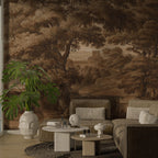 Vintage Scenic Landscape Wallpaper Mural: Ancient Countryside Peel and Stick - View 3