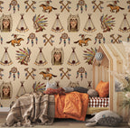 Native American Wallpaper Mural: Vintage Western Peel & Stick