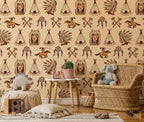 Native American Wallpaper Mural: Vintage Western Peel & Stick - View 4