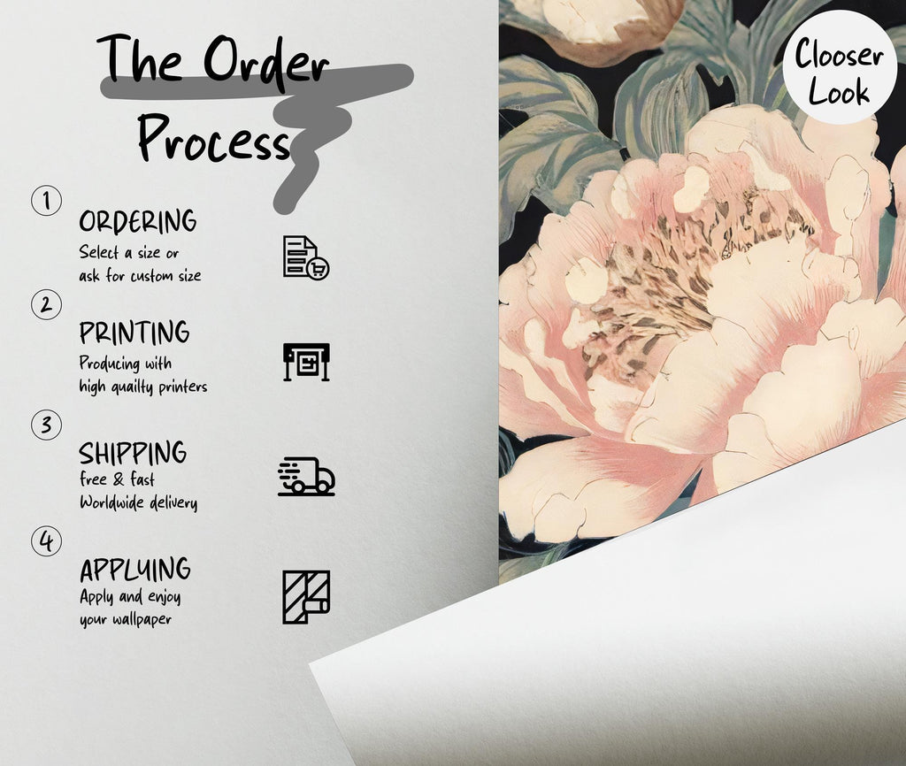 Crane & Floral Peel and Stick Wallpaper: Removable Wall Mural - View 7