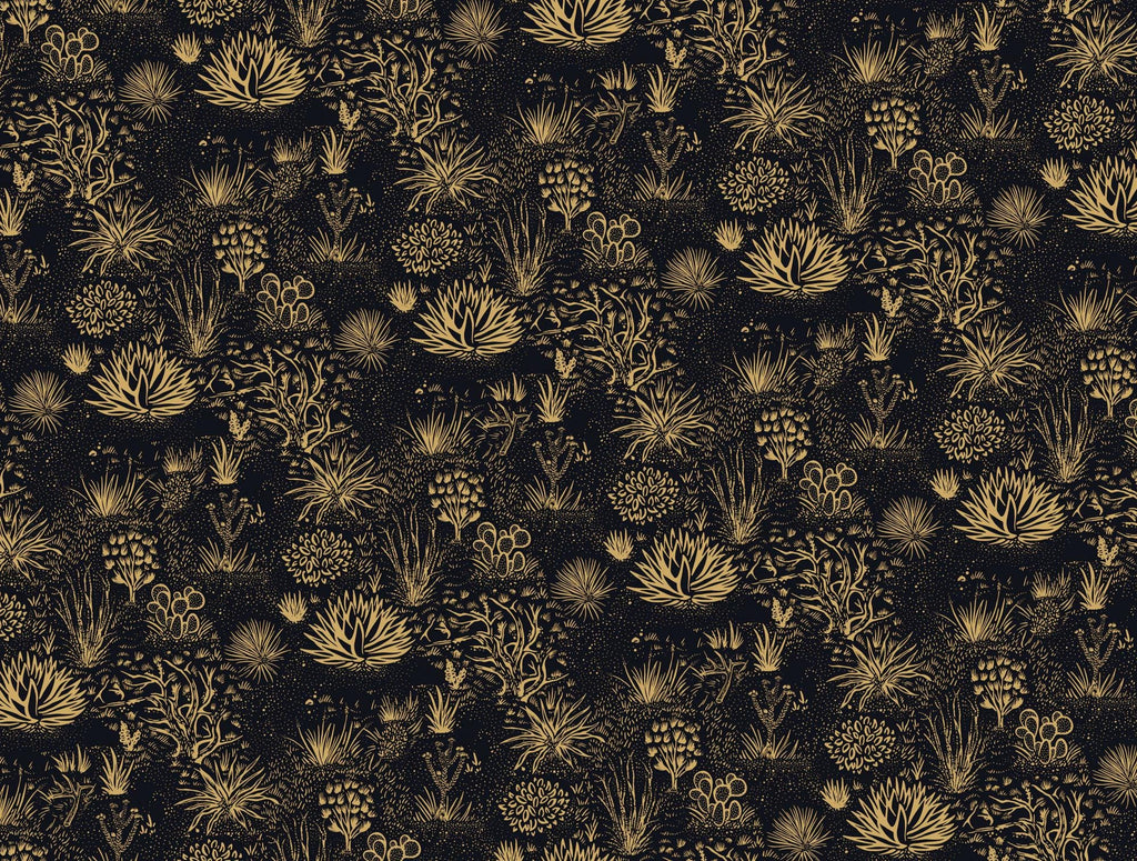Black and Gold Flowers Wallpaper, Floral Peel and Stick - View 5