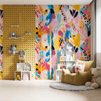 Abstract Floral Wallpaper: Hand Painted Watercolor Wall Mural, Peel and Stick - View 5