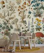 Mushroom Botanical Wallpaper: Secret Garden Peel and Stick Wall Mural - View 5