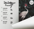 Jungle Crane Wallpaper Mural: Dark Tropical Wall Art, Elegant Interiors - View 7