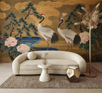 Chinoiserie Crane Wallpaper: Vintage Japanese Birds Wall Mural - View 2