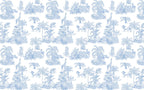 Blue Safari Toile Wallpaper: Jungle Animal Wall Mural - View 6