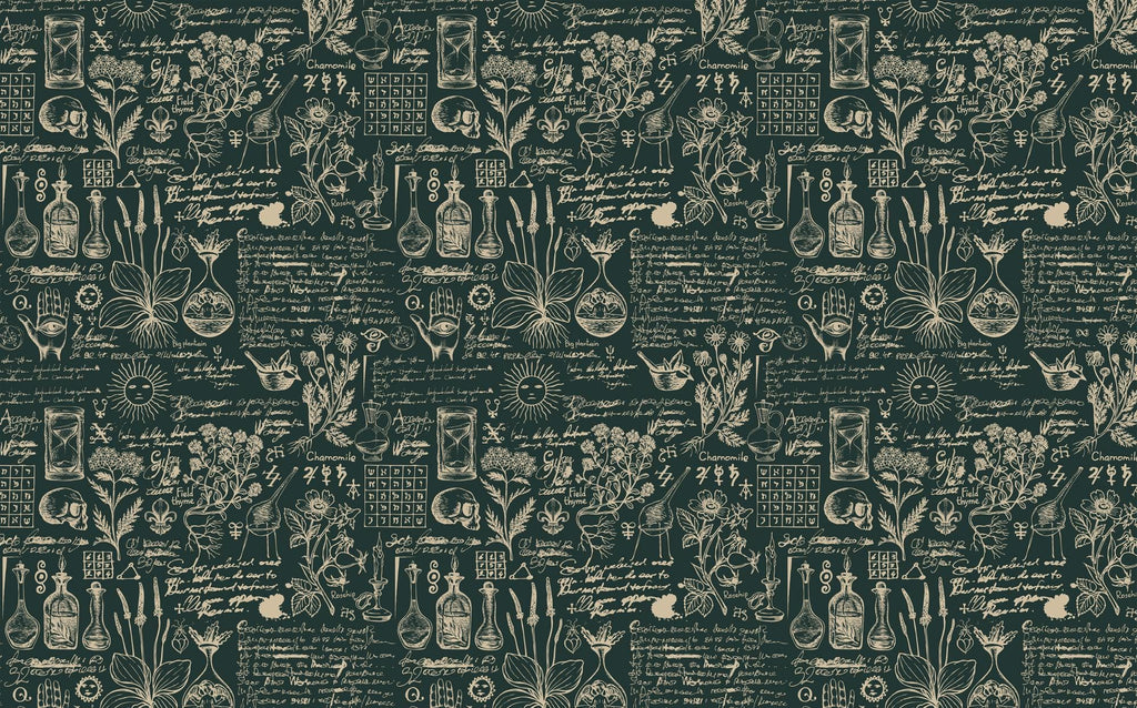 Botanical Herbal Wallpaper Mural: Vintage Apothecary Peel & Stick - View 5