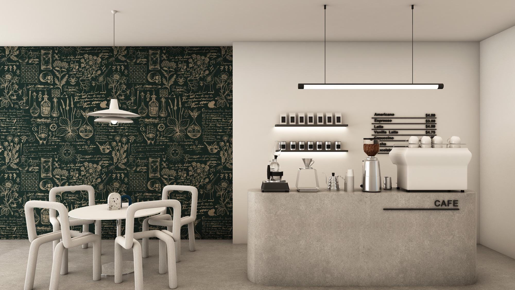 Botanical Herbal Wallpaper Mural: Vintage Apothecary Peel & Stick - View 3