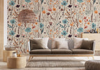 Floral Wallpaper Mural: Vintage Wildflower Pattern, Peel and Stick - View 4