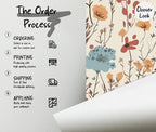 Floral Wallpaper Mural: Vintage Wildflower Pattern, Peel and Stick - View 5