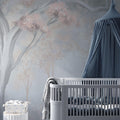 Watercolor Tree Wall Mural: Pastel Floral Peel and Stick Wallpaper