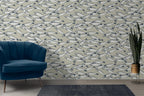 Coastal Fish Wallpaper: Hand Drawn Nautical Peel and Stick Mural - View 3