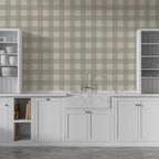Sage Green Buffalo Plaid Peel and Stick Wallpaper Mural - View 5