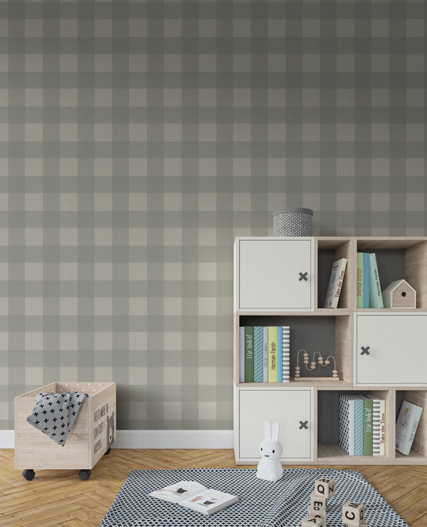 Sage Green Buffalo Plaid Peel and Stick Wallpaper Mural