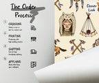 Native American Wallpaper Mural: Vintage Western Peel & Stick - View 6