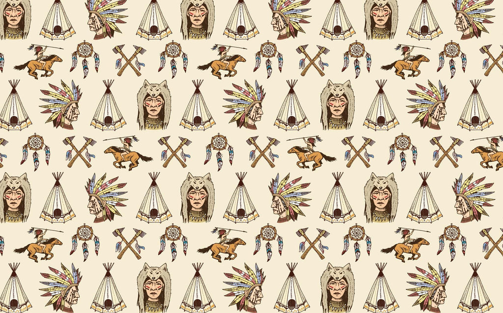 Native American Wallpaper Mural: Vintage Western Peel & Stick - View 5