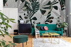 Tropical Leaf Peel and Stick Wallpaper: Jungle Botanical Wall Mural - View 3