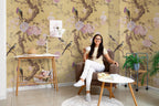 Chinoiserie Floral Peel and Stick Wallpaper: Birds & Blossoms Wall Mural - View 4