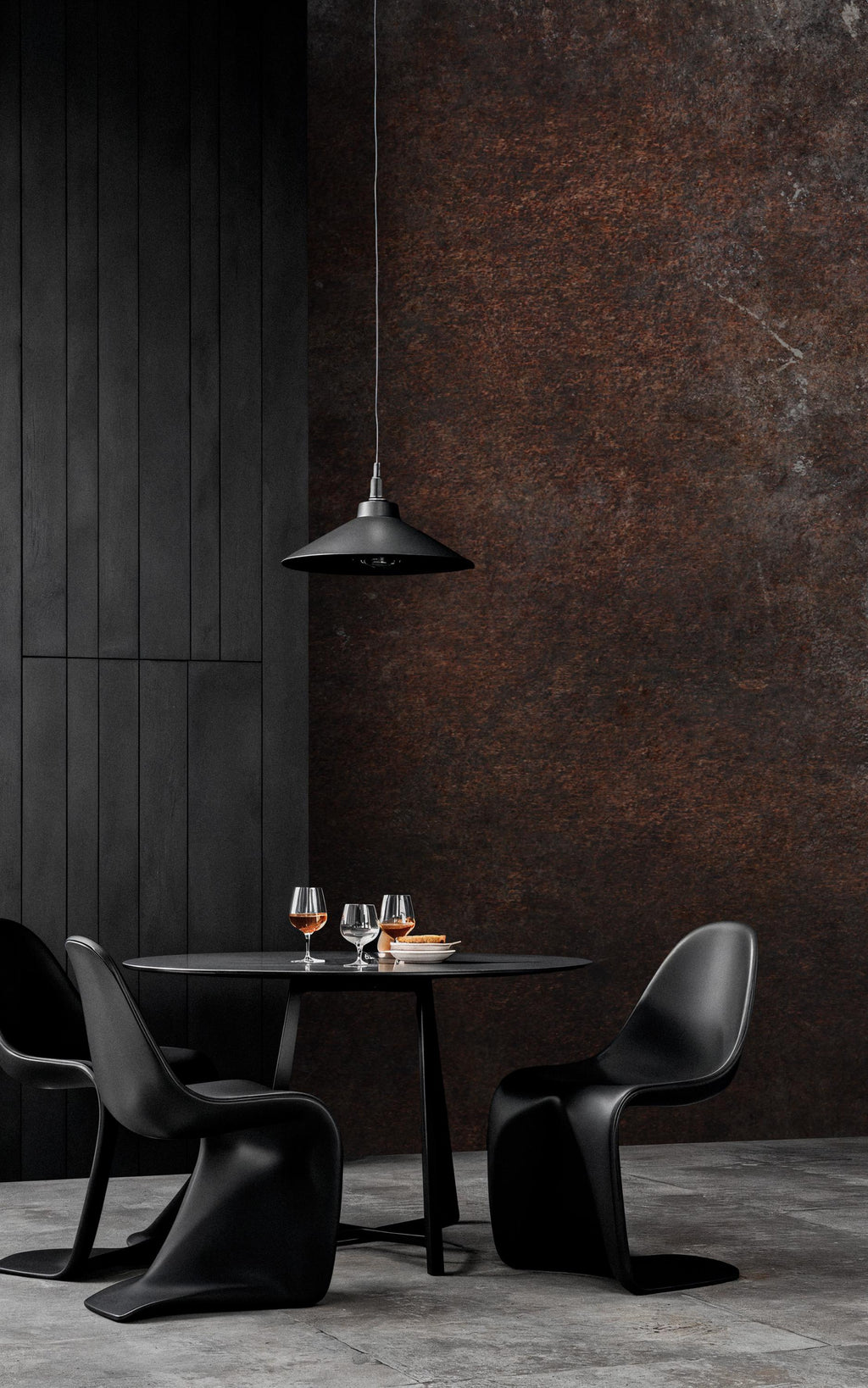 Rustic Brown Concrete Wallpaper: Distressed Texture, Modern Loft Decor, Peel and Stick - View 5