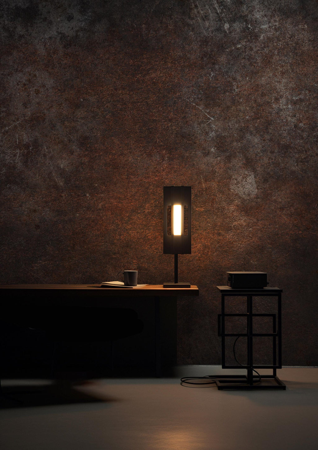 Rustic Brown Concrete Wallpaper: Distressed Texture, Modern Loft Decor, Peel and Stick - View 2