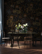 Dark Botanical Wallpaper: Vintage Tropical Peel and Stick Mural - View 5