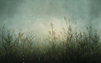 Misty Green Wildflower Wallpaper Mural: Botanical Meadow Grass, Peel and Stick - View 5
