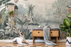 Tropical Jungle Wallpaper Mural: Vintage Rainforest Wall Art, Exotic Birds - View 3