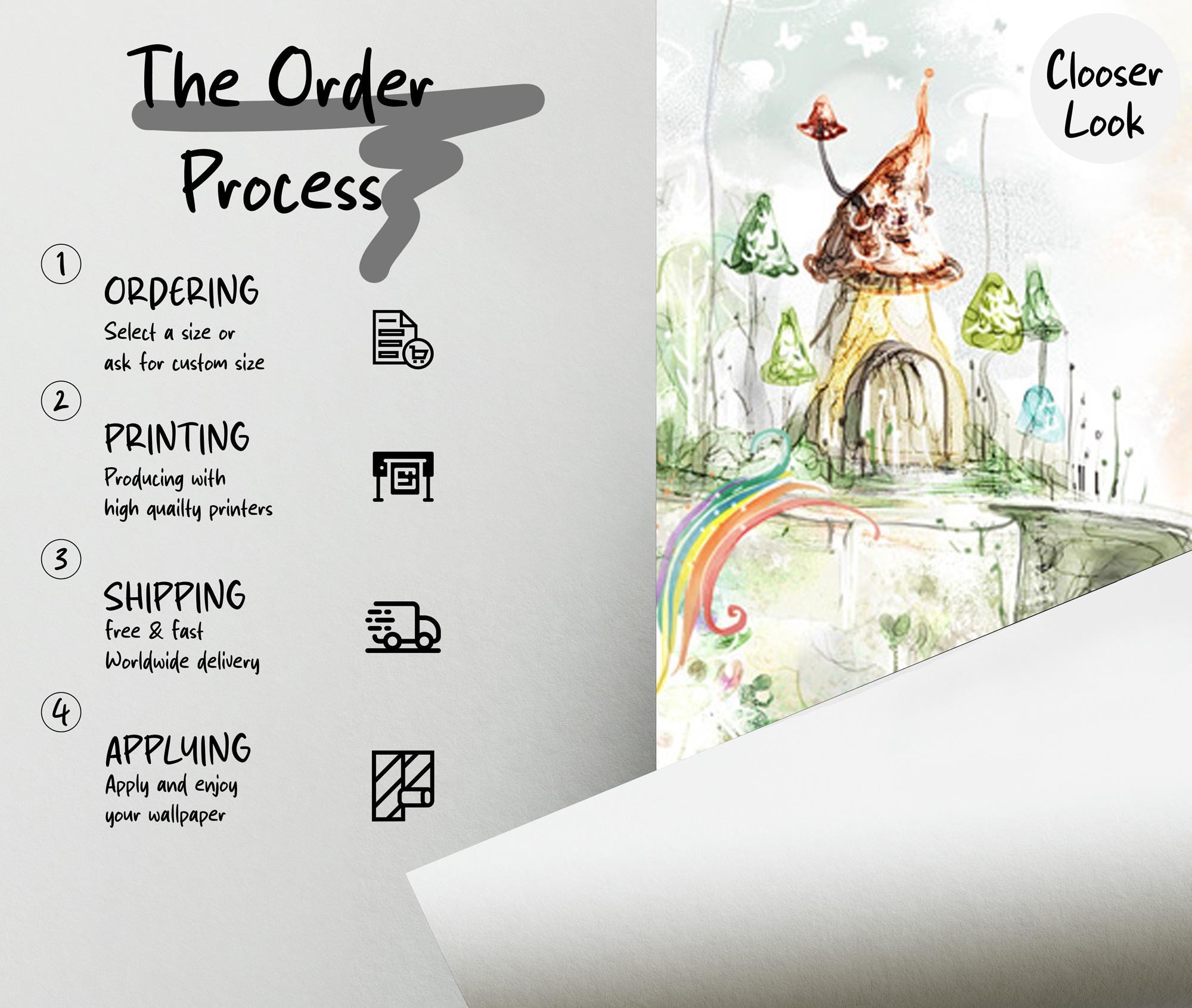 Castle Peel and Stick Wallpaper Mural: Kids Room Decor - View 6