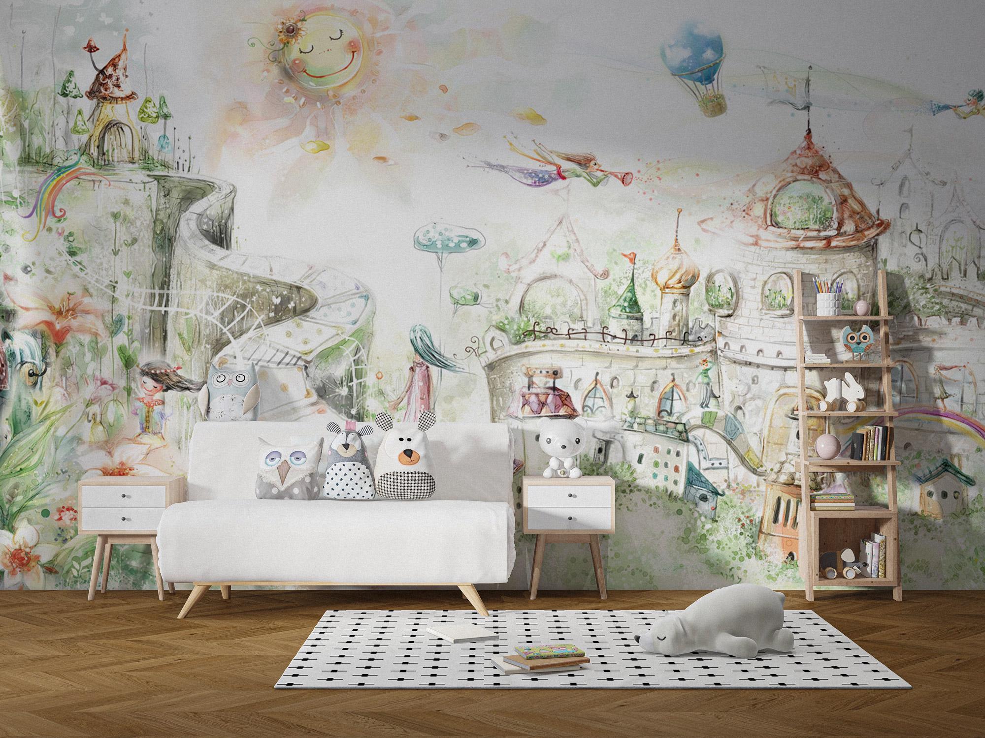 Castle Peel and Stick Wallpaper Mural: Kids Room Decor - View 2
