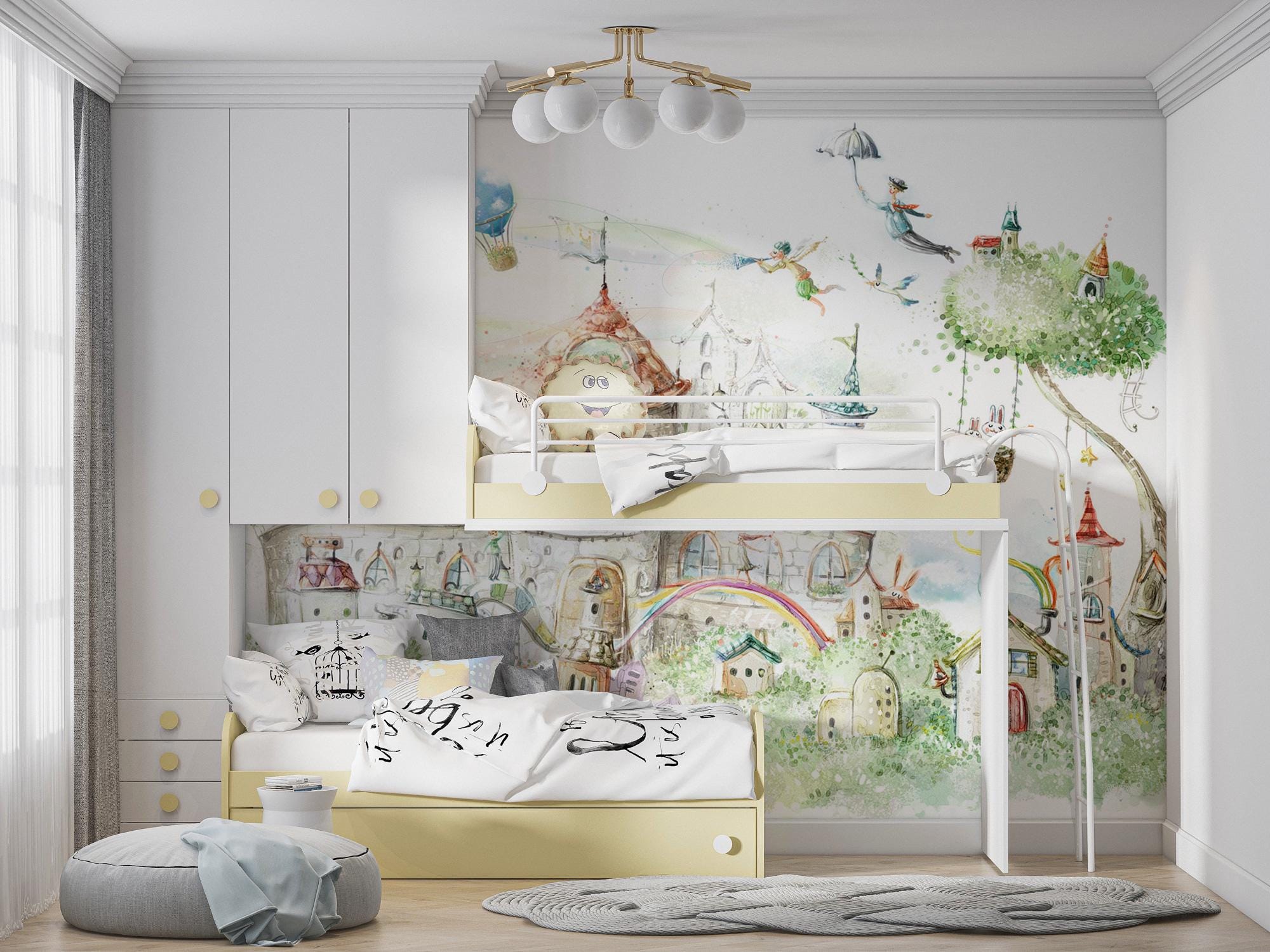 Castle Peel and Stick Wallpaper Mural: Kids Room Decor - View 5