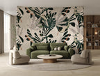 Tropical Leaf Peel and Stick Wallpaper: Jungle Botanical Wall Mural - View 2