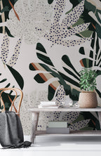 Tropical Leaf Peel and Stick Wallpaper: Jungle Botanical Wall Mural - View 5