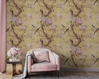 Chinoiserie Floral Peel and Stick Wallpaper: Birds & Blossoms Wall Mural - View 8
