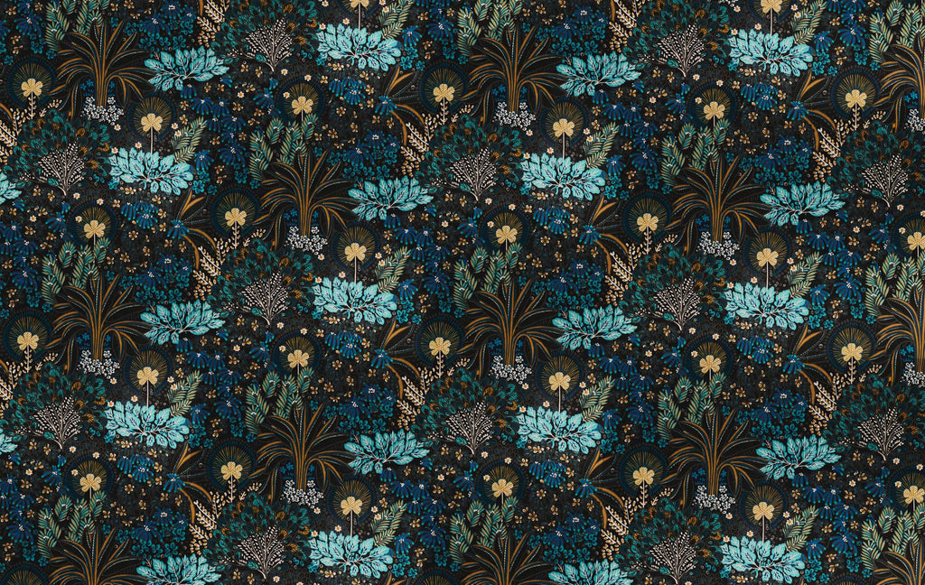 Dark Floral Peel and Stick Wallpaper: Moody Botanical Mural - View 6