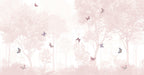 Pastel Butterfly Nursery Mural: Soft Pink Scenic Wallpaper (Peel and Stick) - View 6