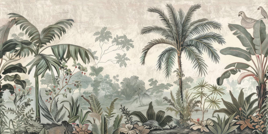 Palm Tree Jungle Wallpaper: Tropical Wall Mural, Peel and Stick - View 2