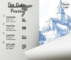 Blue Toile de Jouy Wallpaper, Scenic Wall MuralPeel and Stick Mural - View 2