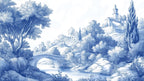 Blue Toile de Jouy Wallpaper, Scenic Wall MuralPeel and Stick Mural - View 6