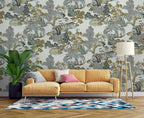 Chinoiserie Landscape Wallpaper: Asian Scenic Peel and Stick Wall Mural - View 7