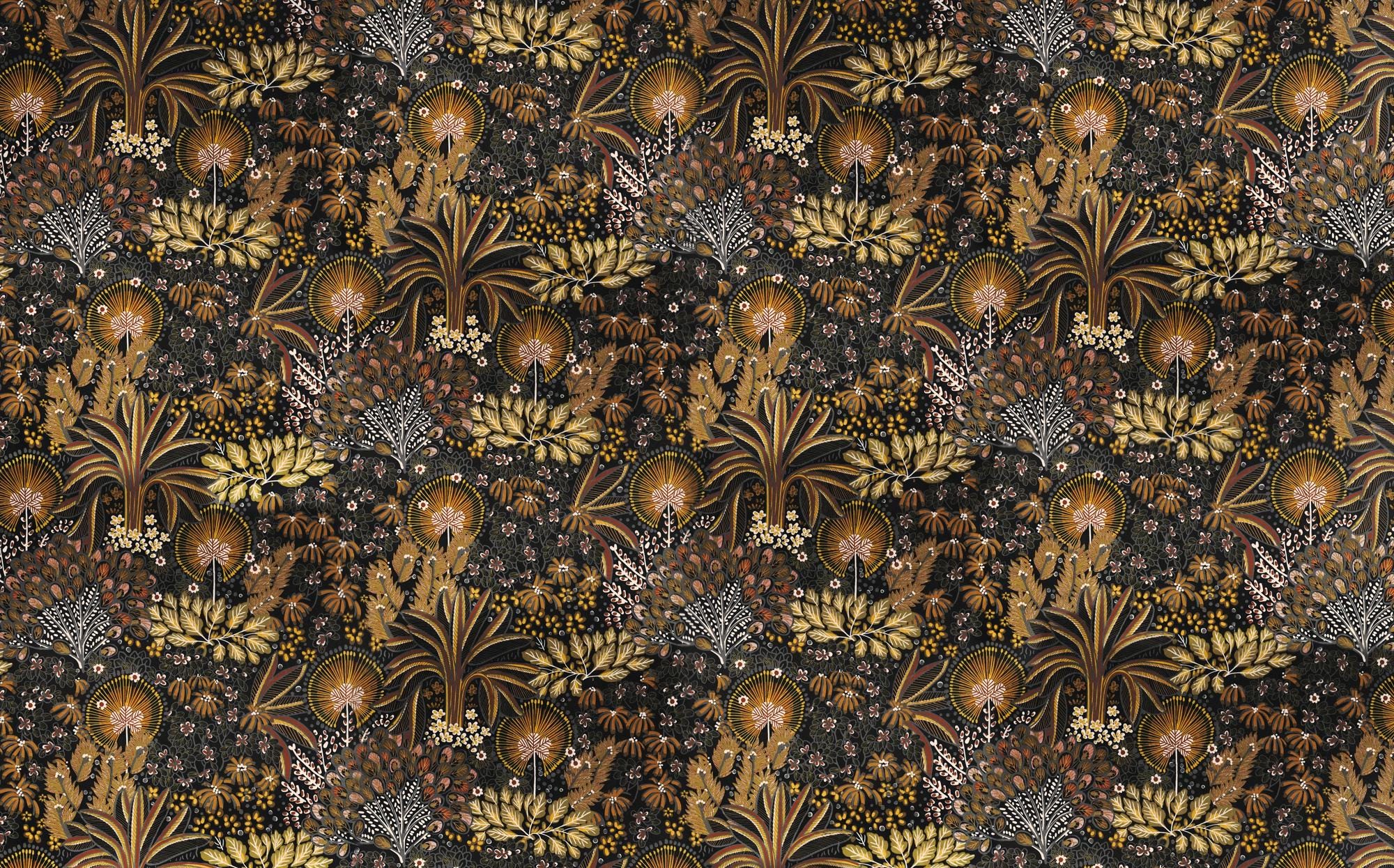 Dark Botanical Wallpaper: Vintage Tropical Peel and Stick Mural - View 6