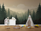 Forest Mountain Wallpaper - Kids Nursery Decor Peel and Stick - View 2