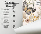 Watercolor Flower Butterfly Wallpaper: Boho Botanical Wall Mural - View 3