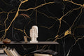 Black and Gold Marble Peel and Stick Wallpaper Mural: Modern Home Decor