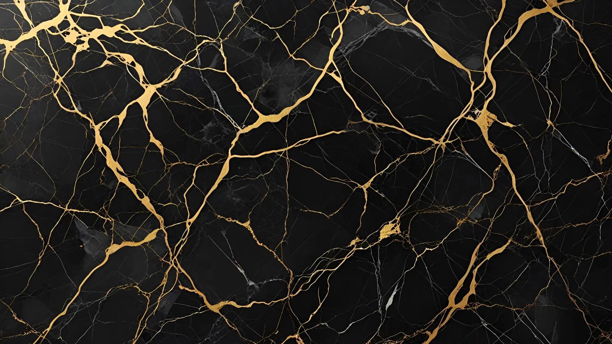 Black and Gold Marble Peel and Stick Wallpaper Mural: Modern Home Decor - View 6
