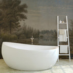 Water Lily Pond Wallpaper: Vintage Oil Painting Scenic Peel and Stick Wall Mural - View 5