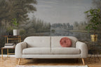 Water Lily Pond Wallpaper: Vintage Oil Painting Scenic Peel and Stick Wall Mural - View 6